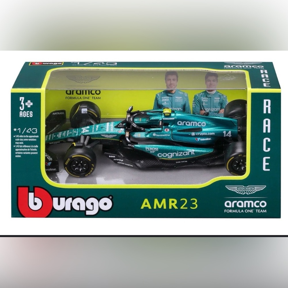 NEW Bburago 1:43 scale die-cast model Aston Martin AMR23 Formula 1